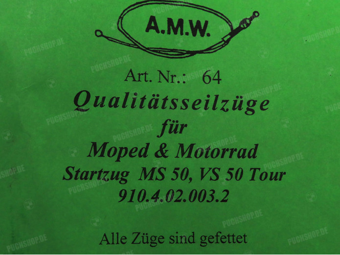 Bowdenzug Puch MS50 VS50 Tour Startzug choke mit Nippel AMW